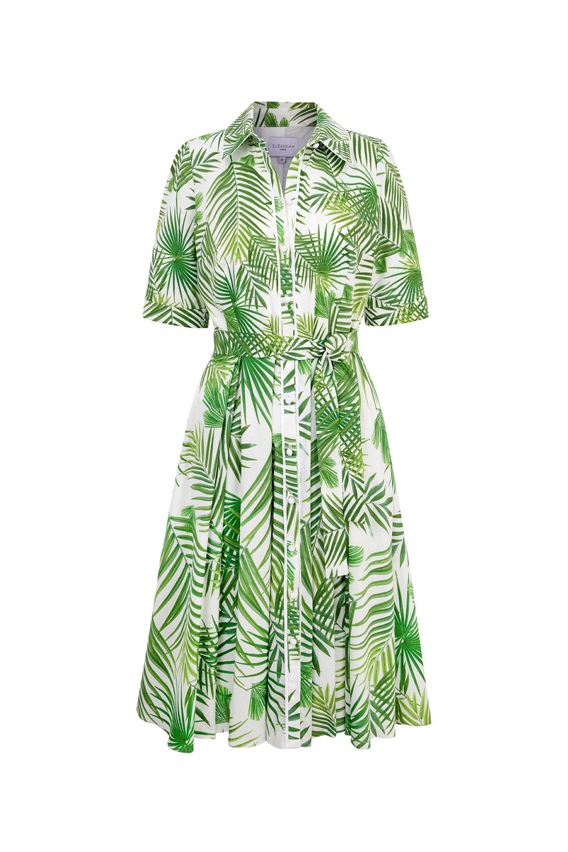 Palm leaf 2024 shirt dress