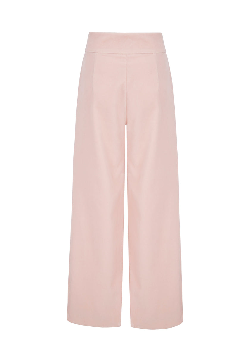 Penny Tailored Luxury – | Trousers Suiting Suzannah Velvet Womens London Leg | Wide Blush