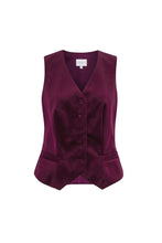 Load image into Gallery viewer, Tuxedo Waistcoat Plum Velvet