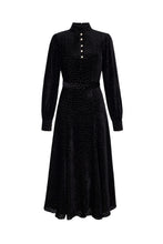 Load image into Gallery viewer, Biarritz Dress Black Polka Dot Velvet