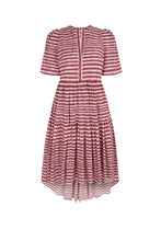 Load image into Gallery viewer, Tierney Printed Day Dress Pink Ladders