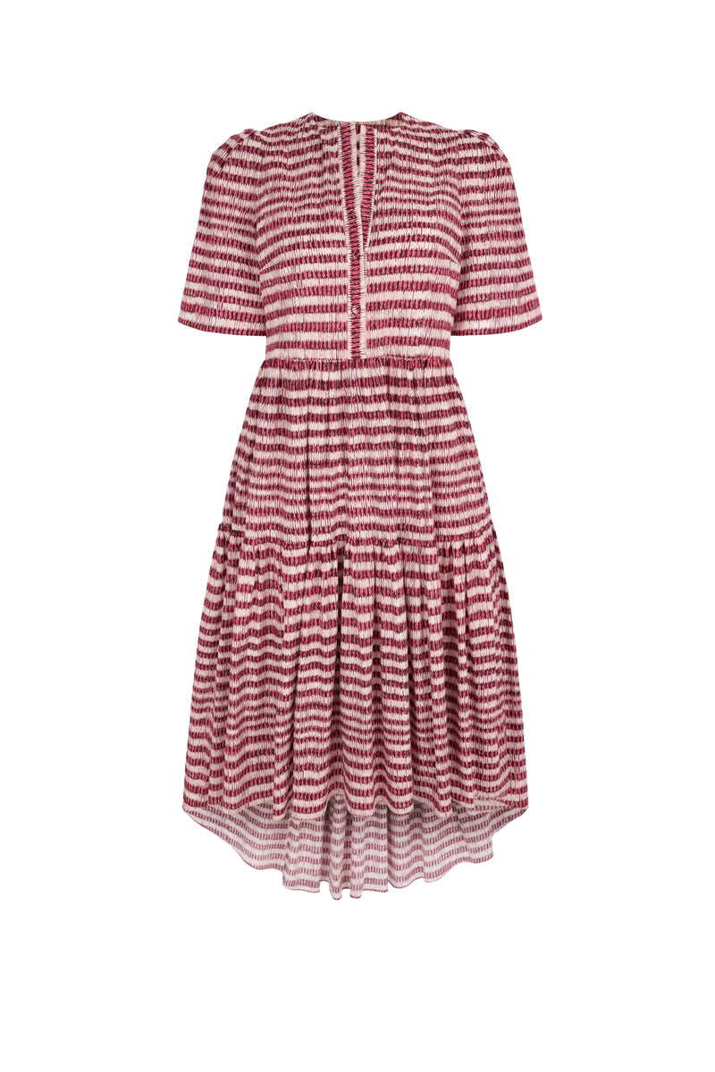 Tierney Printed Day Dress Pink Ladders