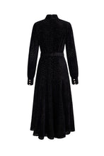 Load image into Gallery viewer, Biarritz Dress Black Polka Dot Velvet