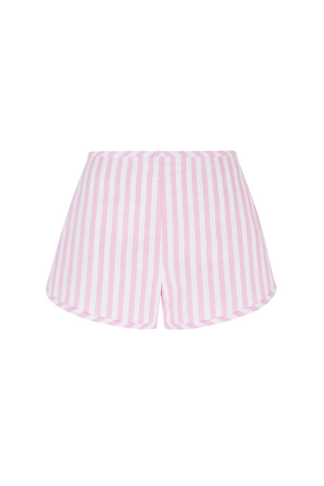 Beverley Pink Striped Cotton Shorts