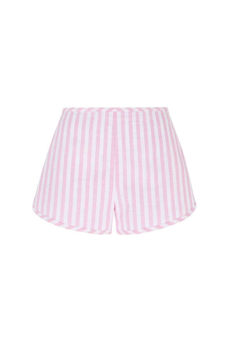 Beverley Pink Striped Cotton Shorts