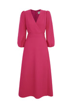 Load image into Gallery viewer, Clemmie Dress Wool Crepe Raspberry