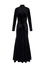 Load image into Gallery viewer, Hemera Gown Black Velvet Jersey