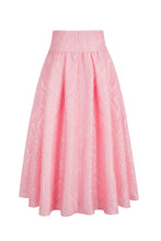 Load image into Gallery viewer, Clara Skirt Coral Geometric Cloqué