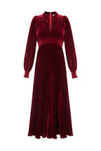 Load image into Gallery viewer, Velvet Grandad Dress Ruby