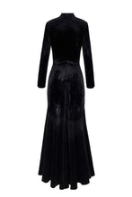 Load image into Gallery viewer, Hemera Gown Black Velvet Jersey