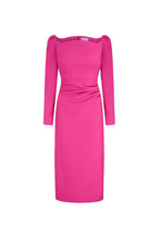 Load image into Gallery viewer, Halley Dress Stretch Crepe Hot Pink