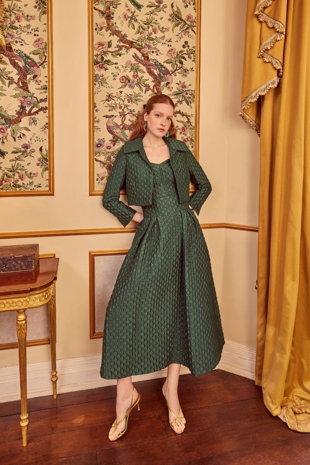 Green 1950s skirt best sale