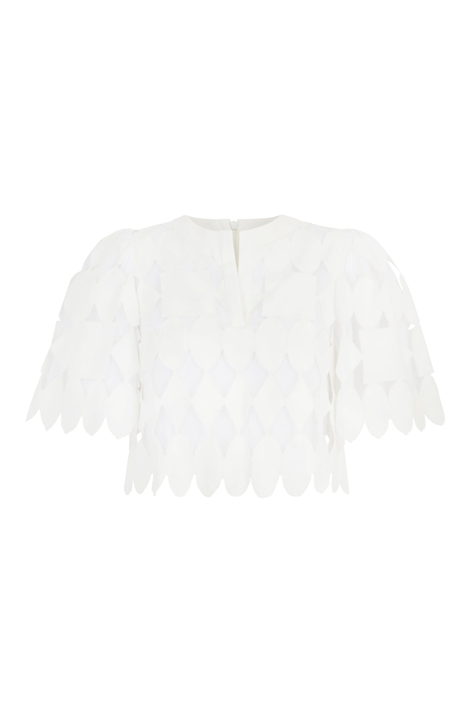 Rae Top White Geometric Lace