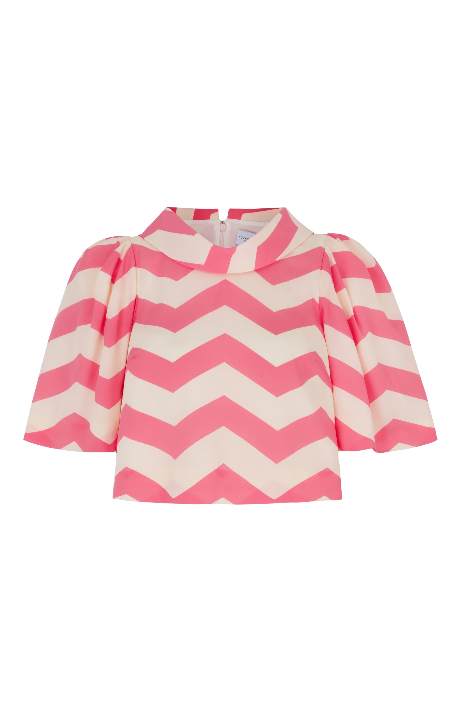 Palm Beach Clara Top Pink Chevron Silk