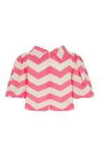 Load image into Gallery viewer, Palm Beach Clara Top Pink Chevron Silk