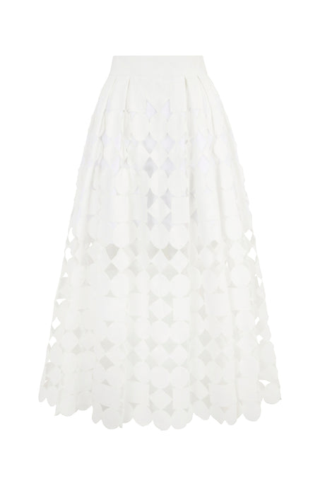 Rae Skirt White Geometric Lace