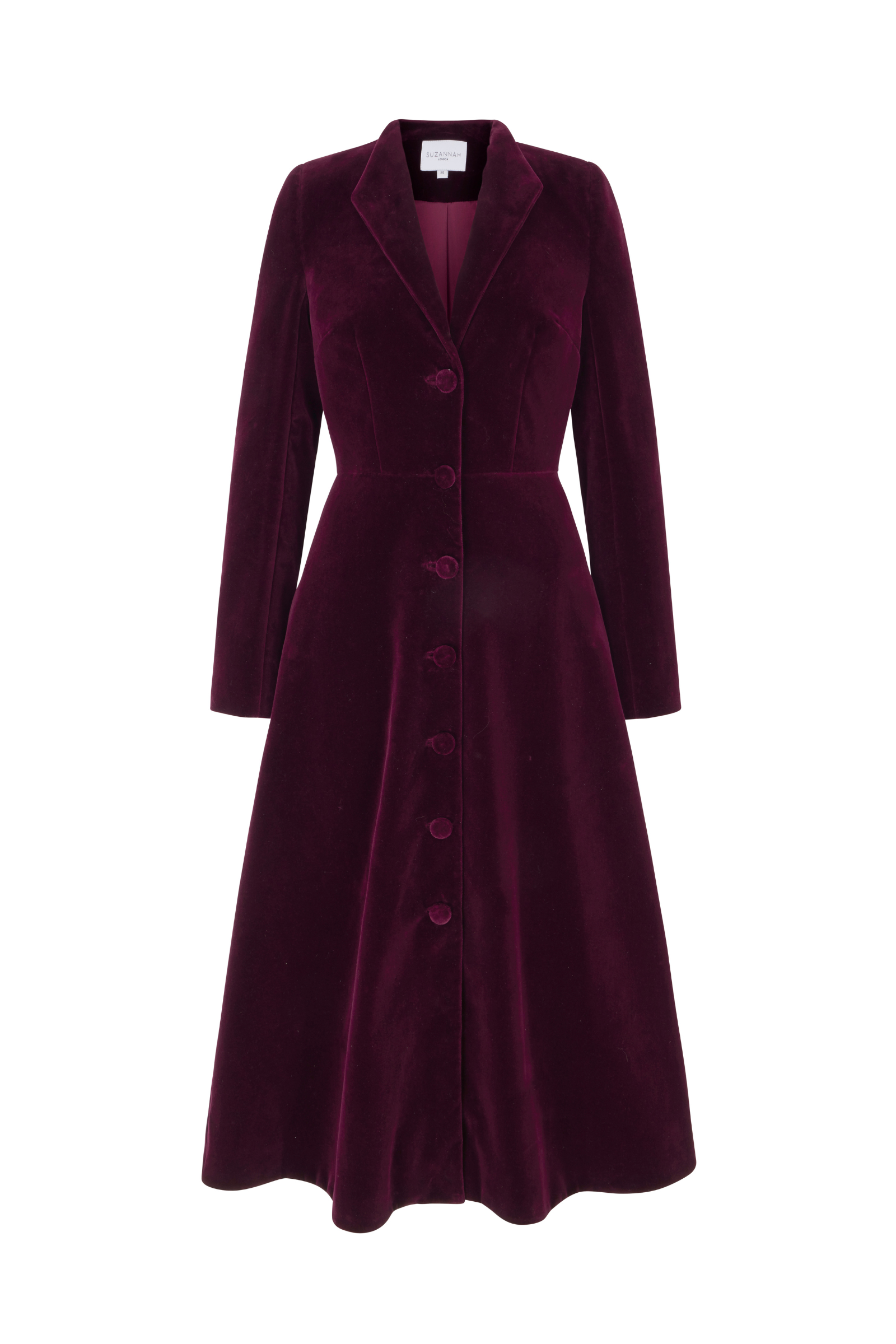 Louisa Coat Dress Sustainable Plum Velvet