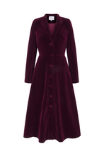 Load image into Gallery viewer, Louisa Coat Dress Sustainable Plum Velvet