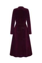 Load image into Gallery viewer, Louisa Coat Dress Sustainable Plum Velvet