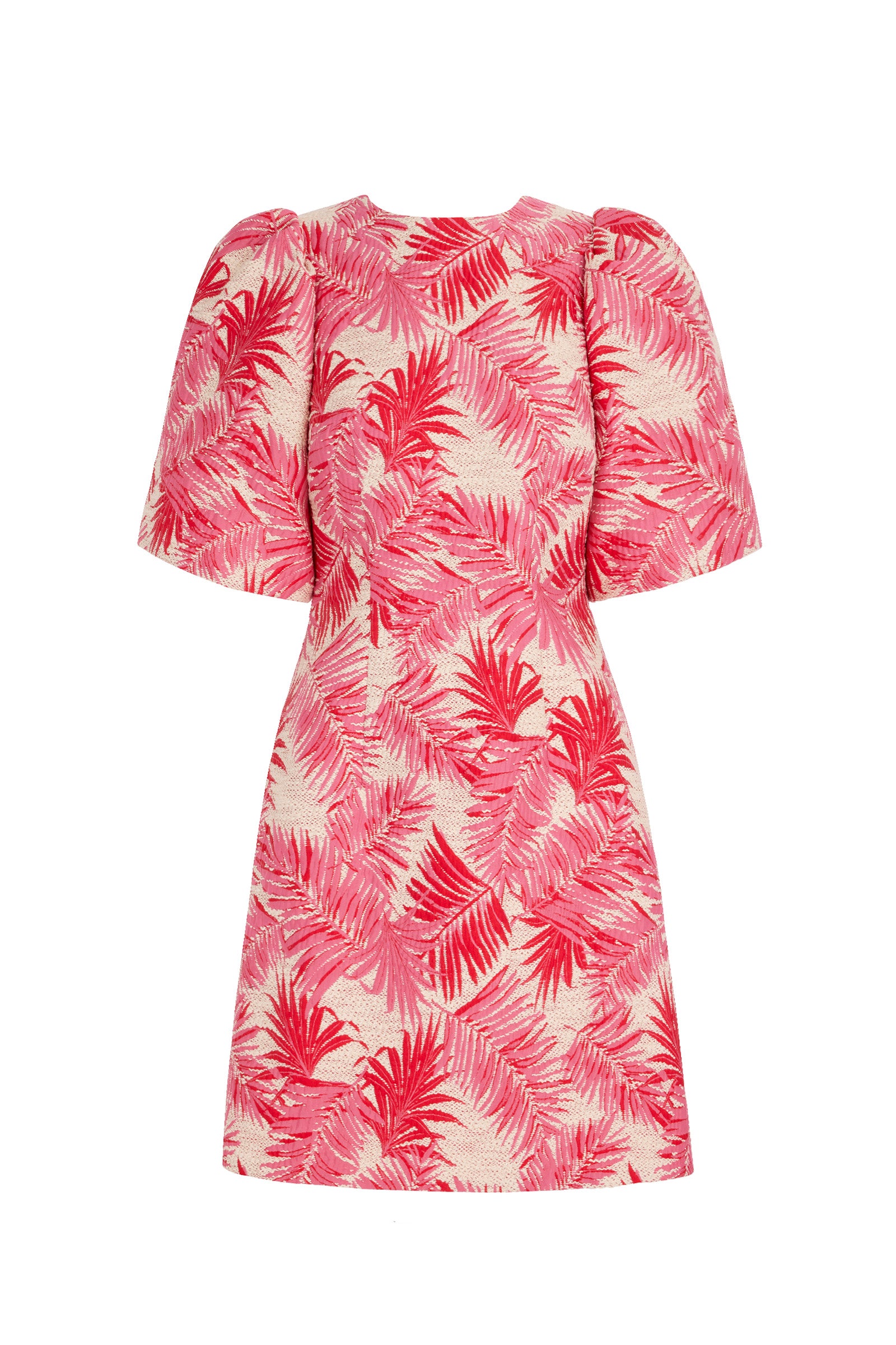 Annabel Bow Dress Palm Jacquard