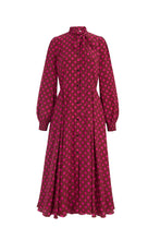 Load image into Gallery viewer, Bella Dress Magenta Polka Dot Silk