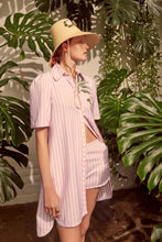 Load image into Gallery viewer, Beverley Pink Striped Mini Shirt Dress