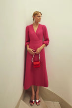 Load image into Gallery viewer, Clemmie Dress Wool Crepe Raspberry