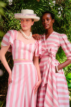 Load image into Gallery viewer, Ravello Straw Hat Cotton Stripe x Ruth Ravenscroft