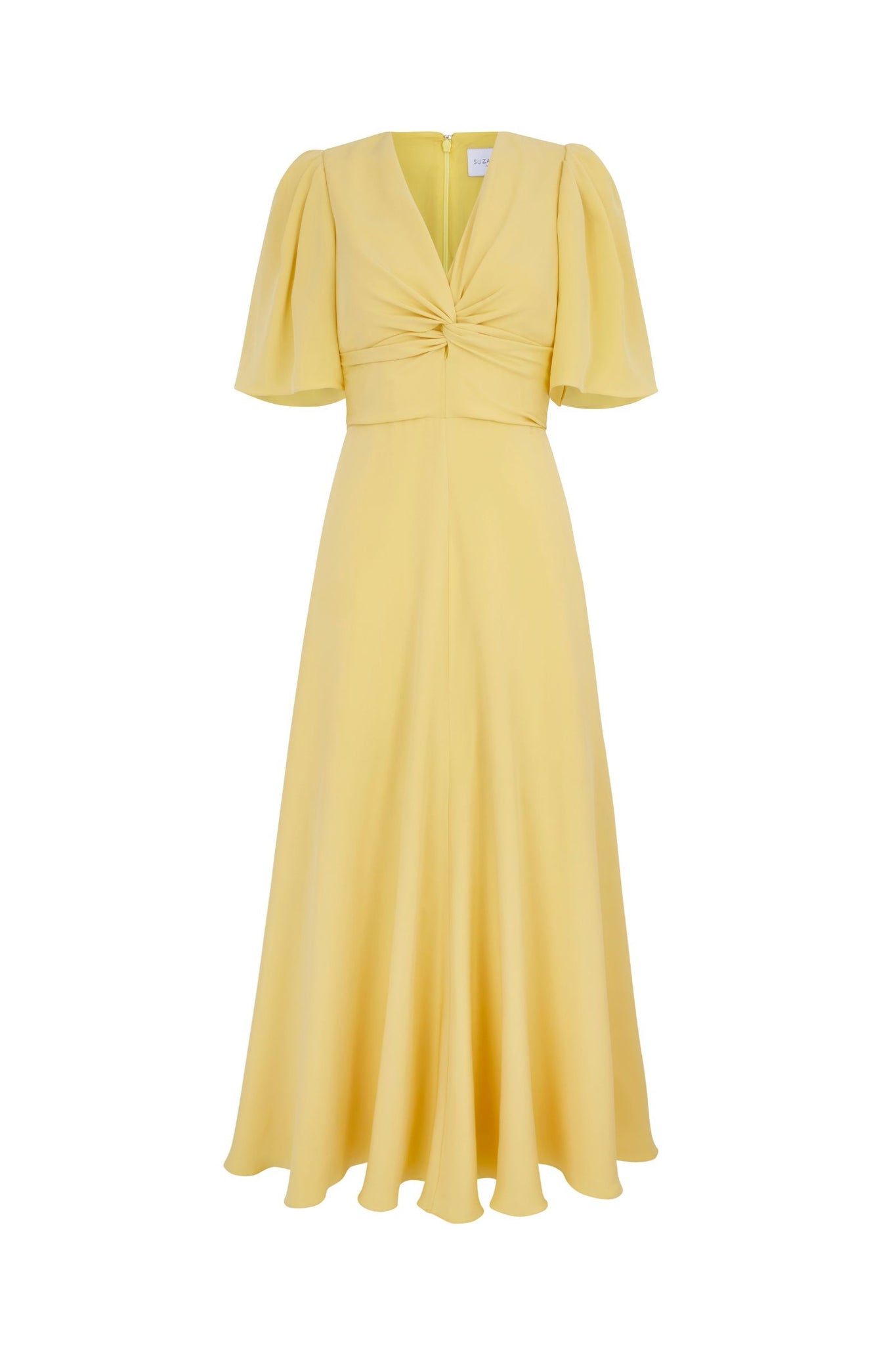 Holland Dress Yellow Silk Crepe | Suzannah London