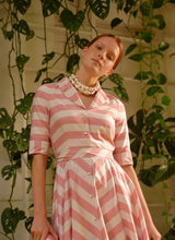 Load image into Gallery viewer, Edith Striped Cotton Shirt Dress Pink