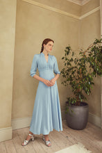 Load image into Gallery viewer, Gabriella Dress Pretty Blue Floral Cloqué