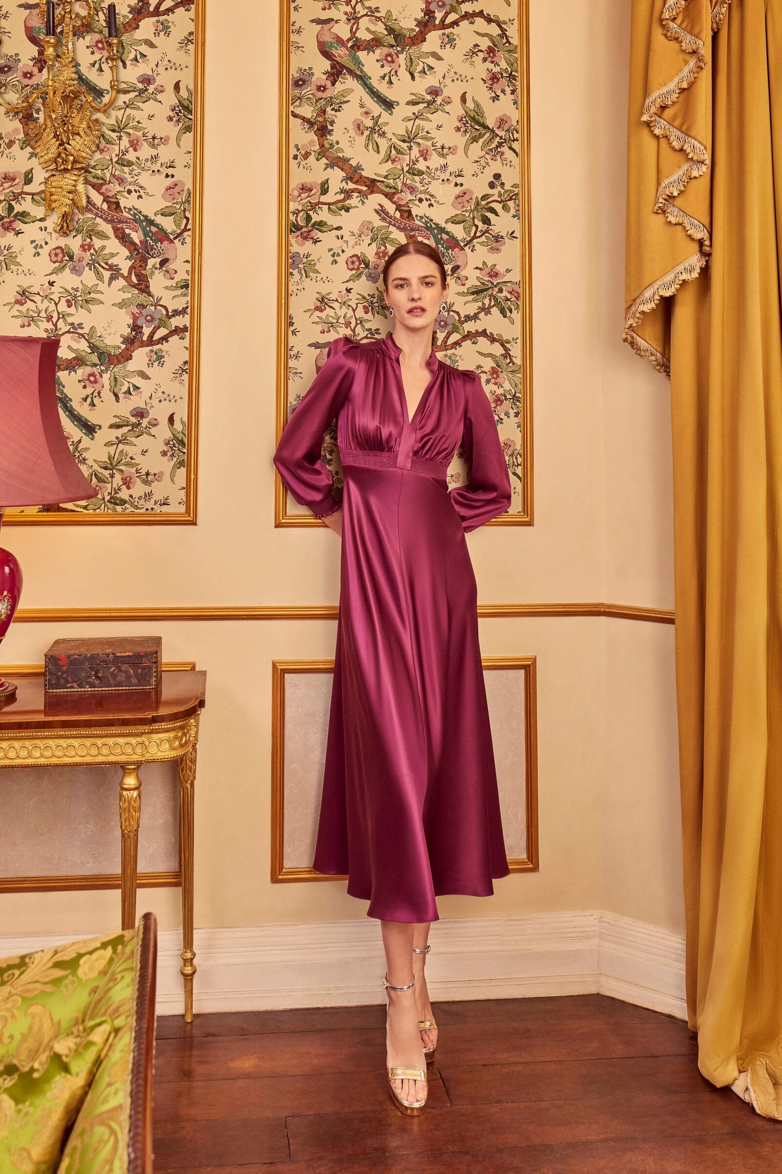 Gloria Lux Midi Dress Plum