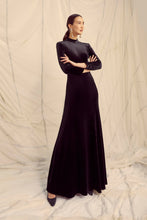 Load image into Gallery viewer, Hemera Gown Black Velvet Jersey