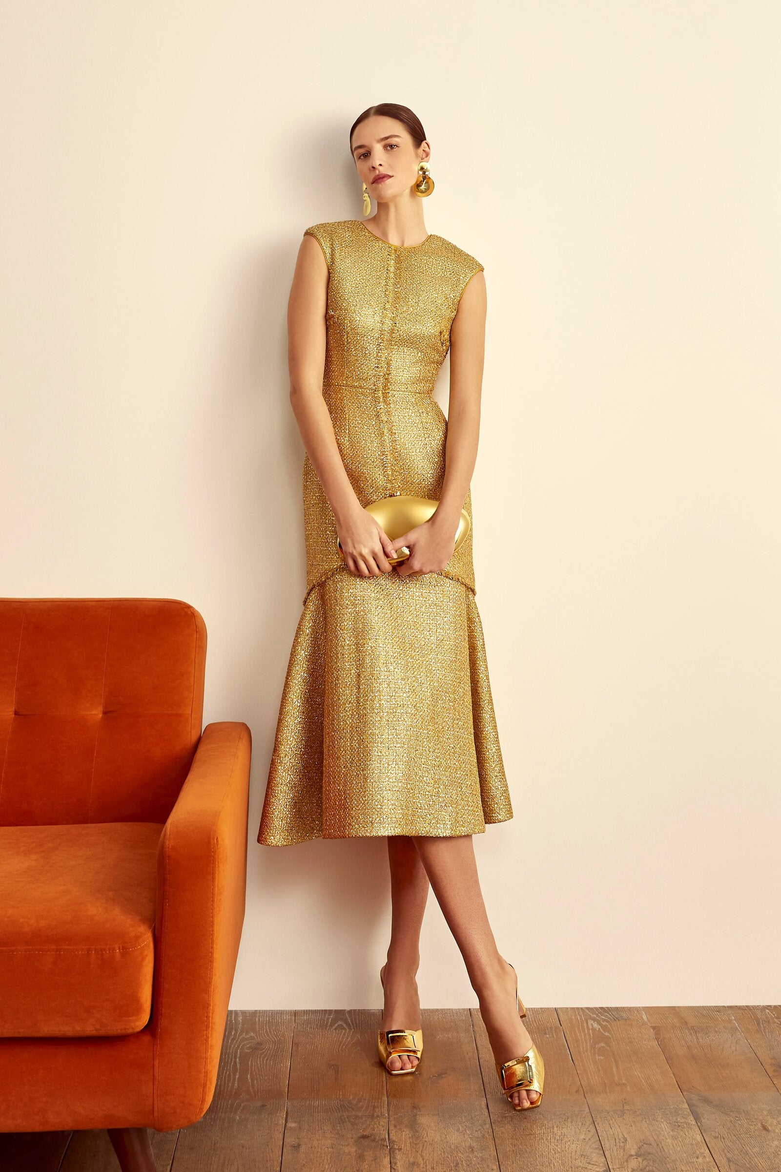 Keene Dress Gold Tweed