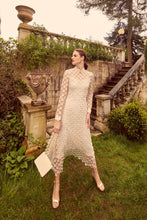 Load image into Gallery viewer, Keres Dress Ivory Appliqué Daisy Lace