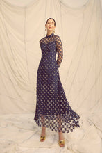 Load image into Gallery viewer, Keres Dress Navy Appliqué Daisy Lace