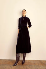 Load image into Gallery viewer, Kumiko Dress Navy Velvet