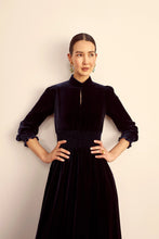 Load image into Gallery viewer, Kumiko Dress Navy Velvet