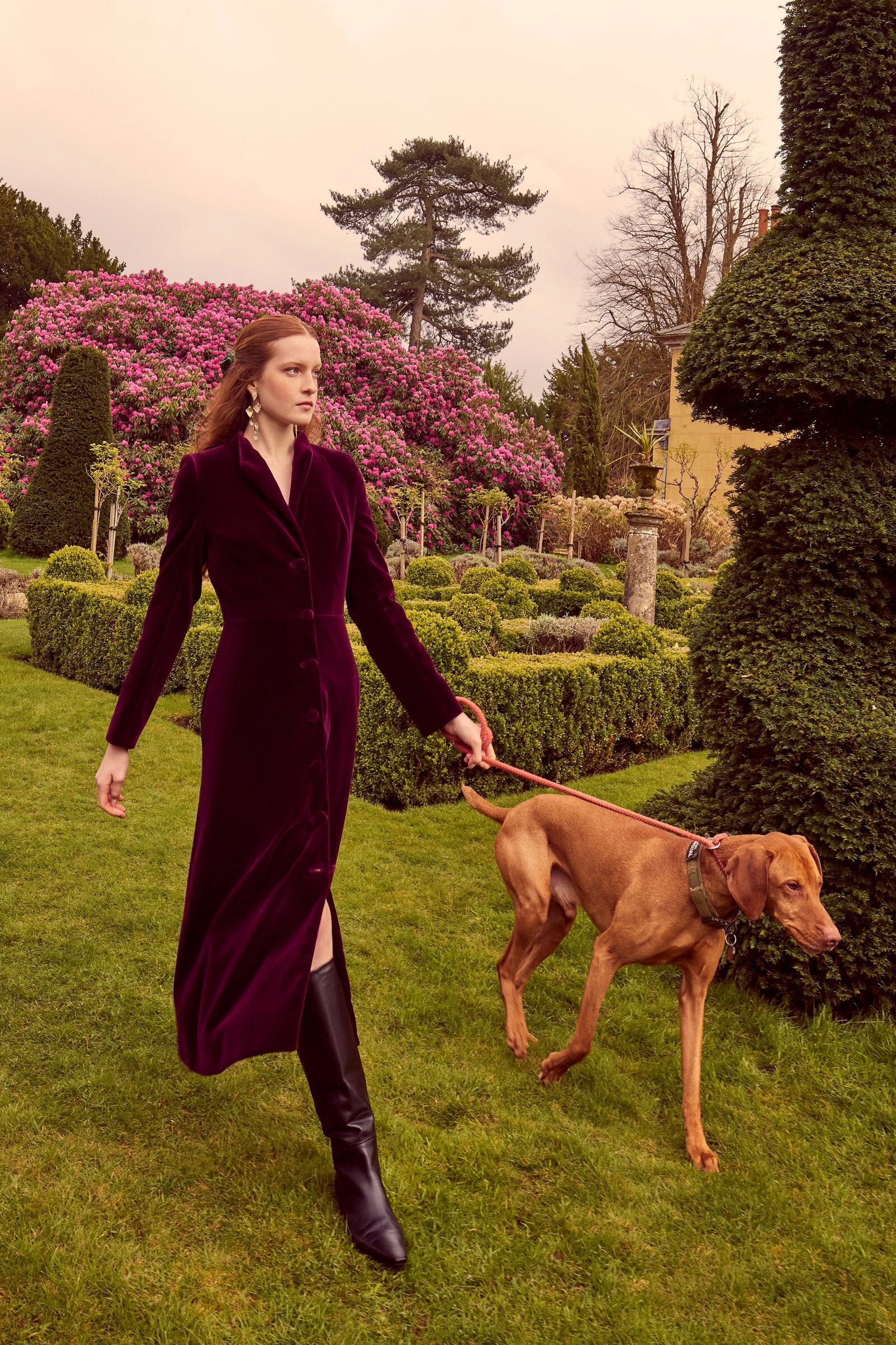 Louisa Coat Dress Sustainable Plum Velvet