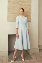 Load image into Gallery viewer, Lucy Midi Dress Light Blue Metallic Tweed