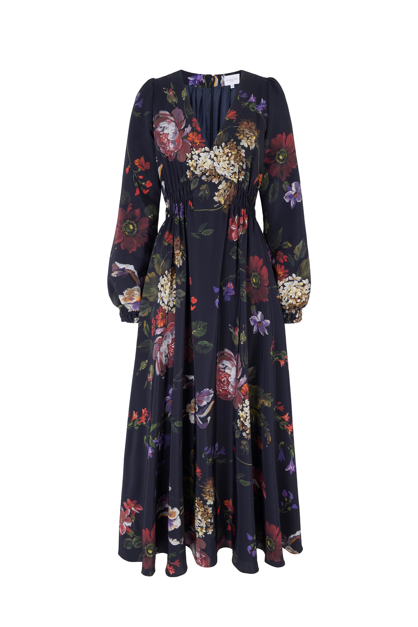 Lydia Dress Silk Painterly Floral