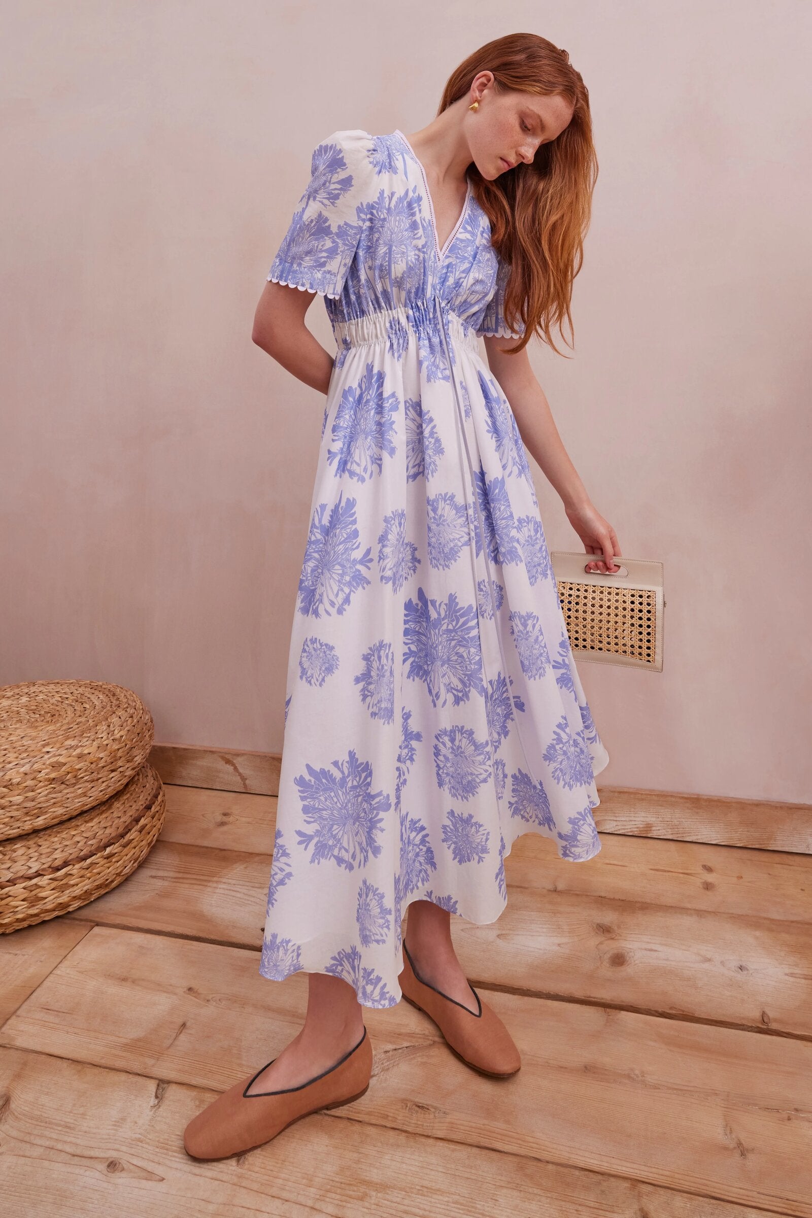 Lydia Dress Agapanthus Cotton