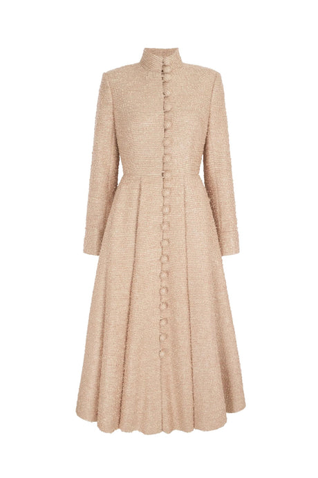 Madrid Coat Dress Metallic Tweed Blush Pink