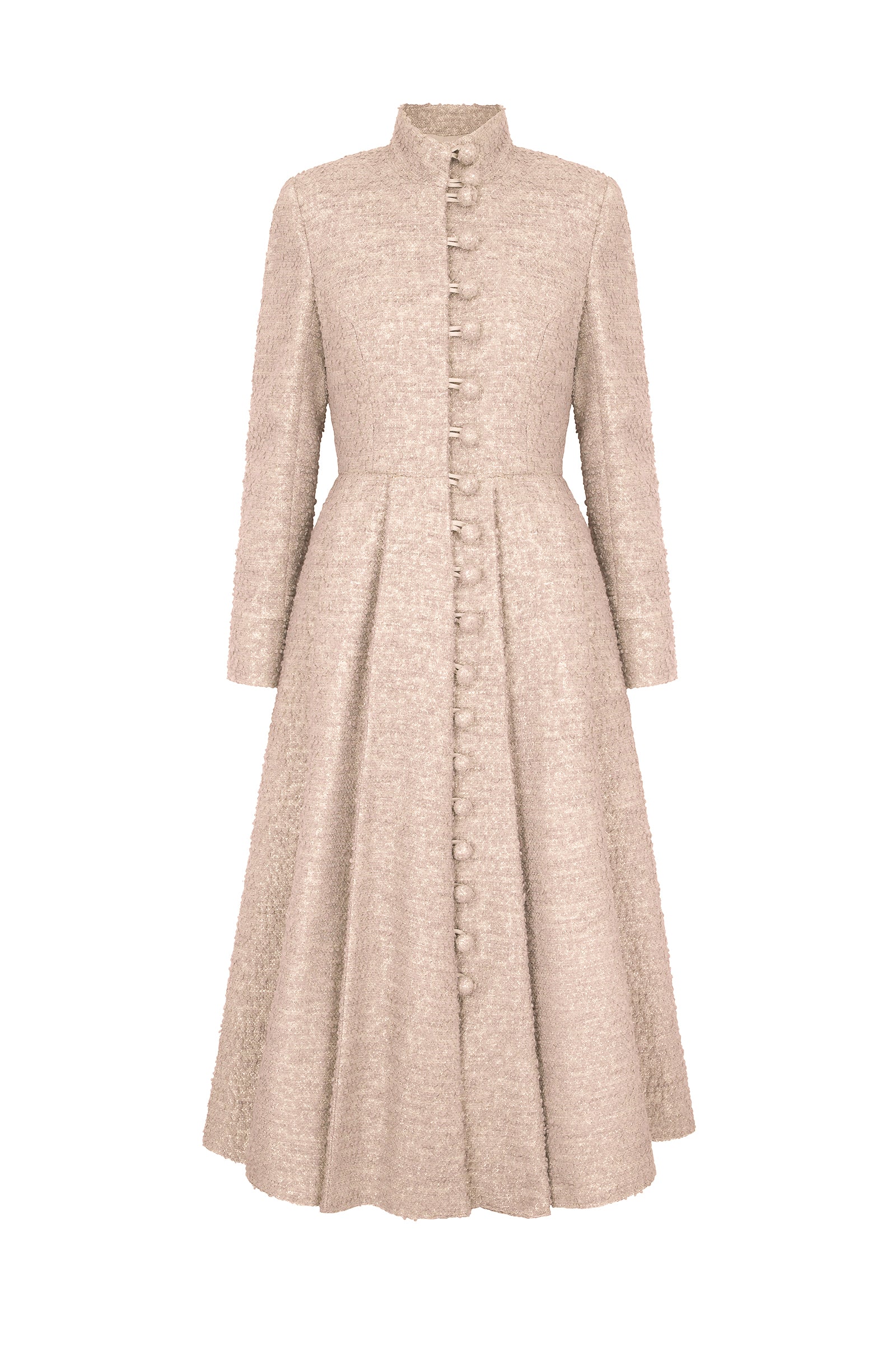 Madrid Coat Dress Metallic Tweed Blush Pink