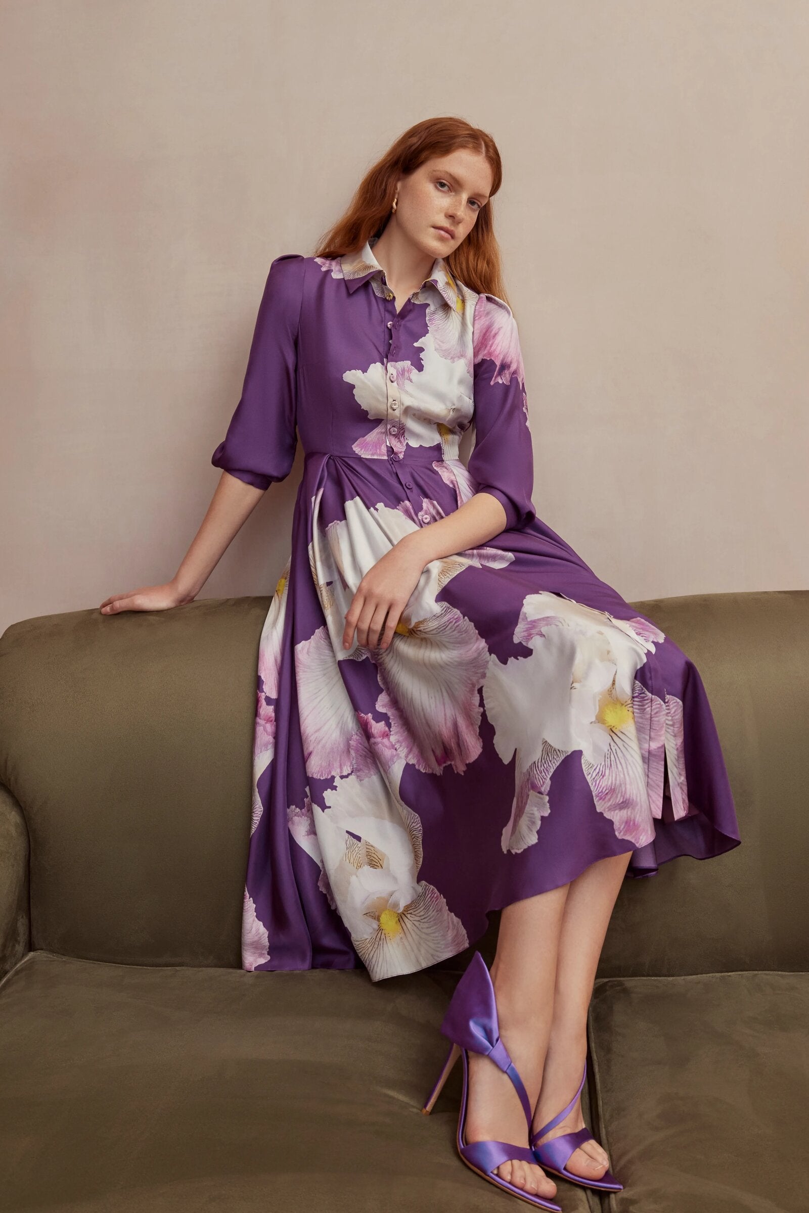 Montecito Silk Shirt Dress Purple Iris x Rachel Levy