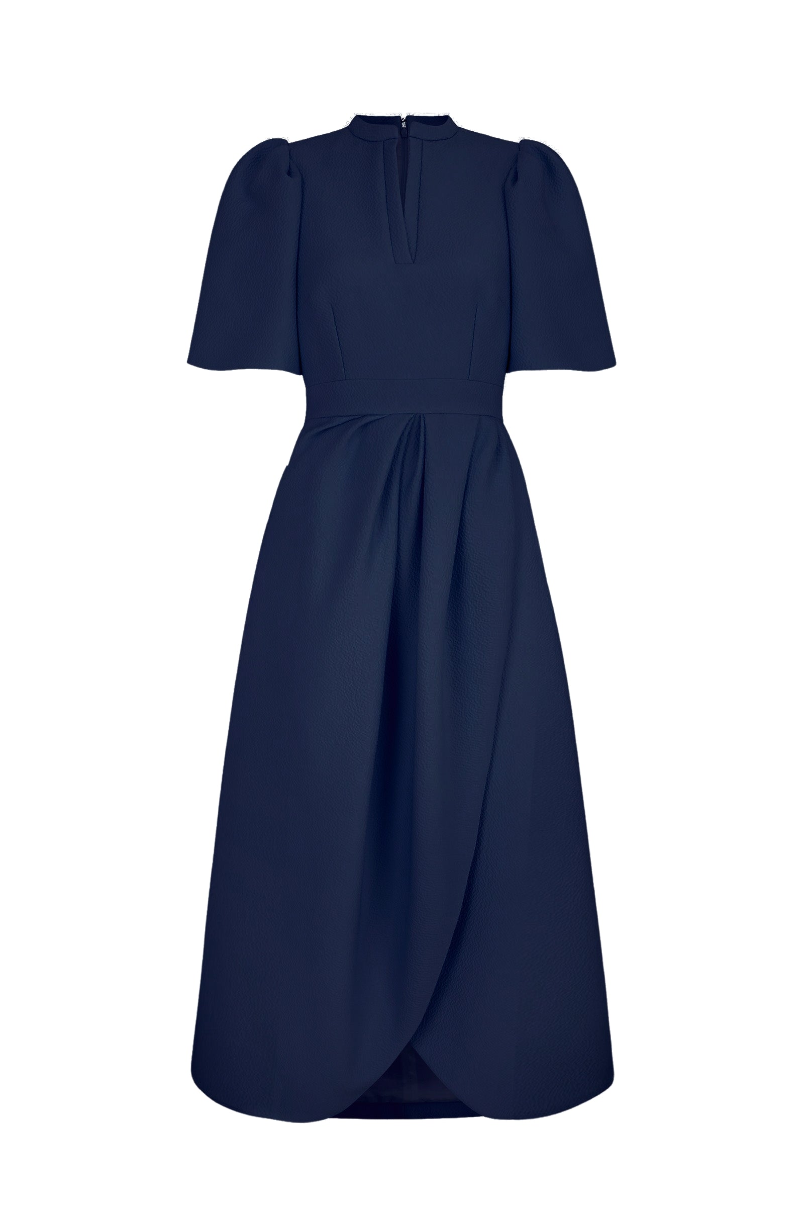 Delphine Dress Navy Cloqué