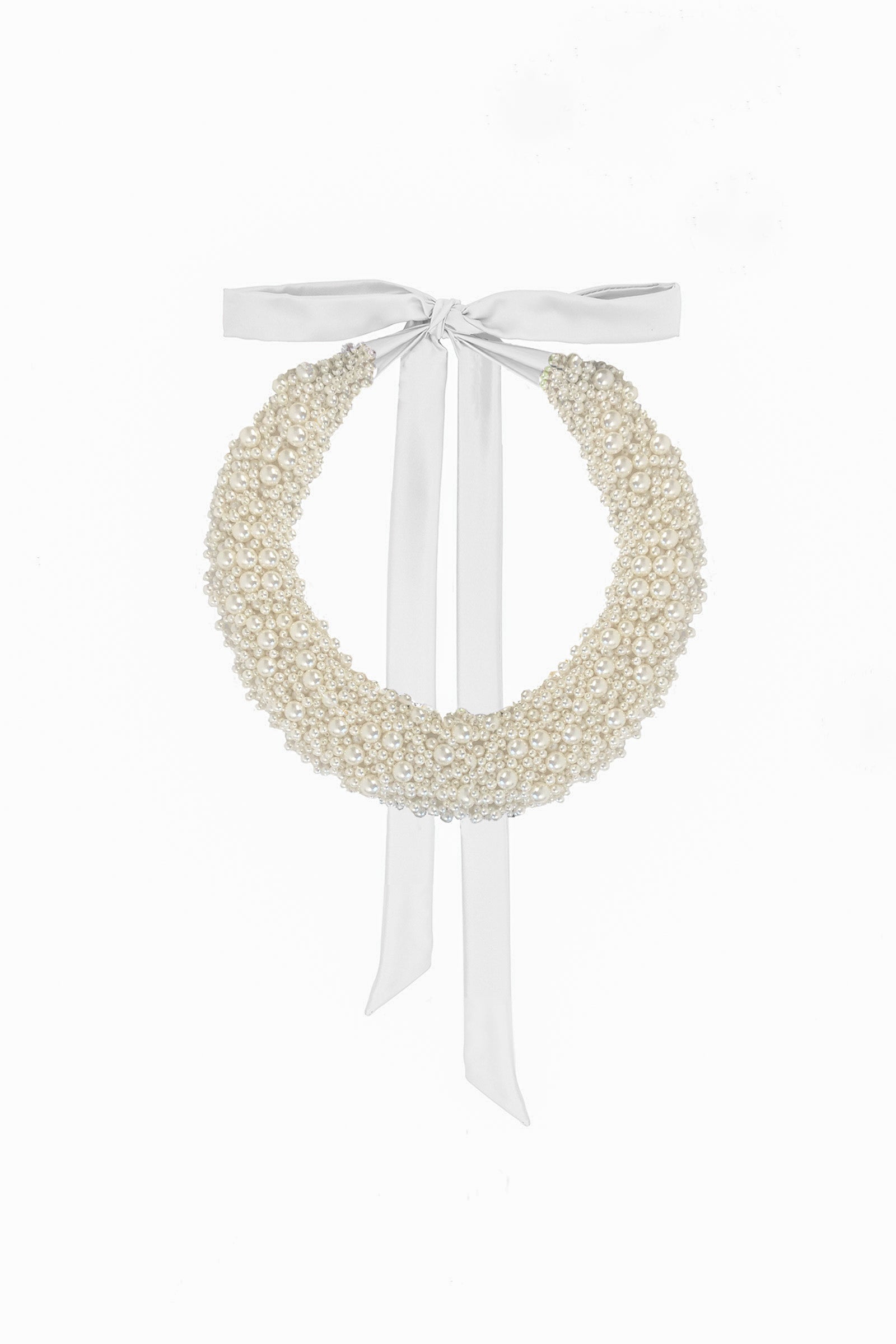 Embellished Pearl Bead Collarette Ivory