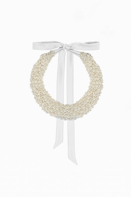 Embellished Pearl Bead Collarette Ivory