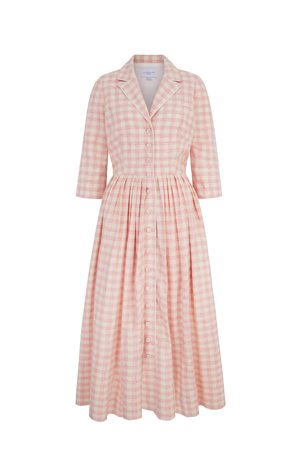 Brigitte - Pink Gingham Cotton Mini Shirt Dress – ALEXANDRAKING