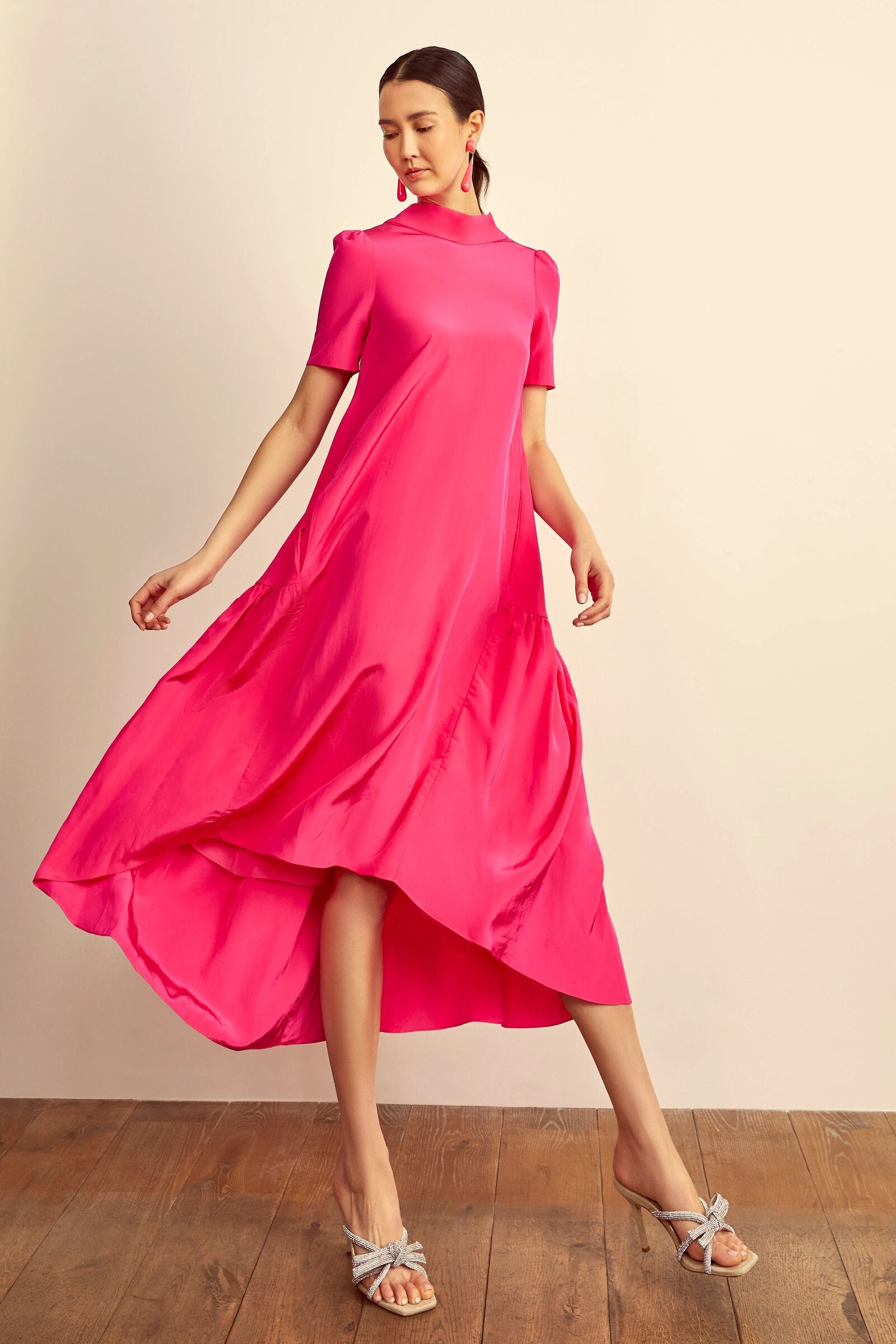 The Garland Dress Hot Pink